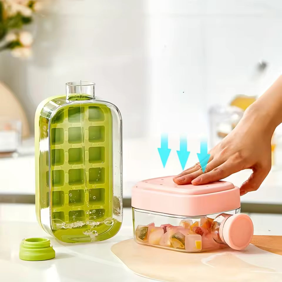 2-in-1 Ice Cube Bottle Mold - Press and Release