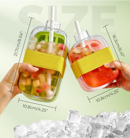 2-in-1 Ice Cube Bottle Mold - Press and Release