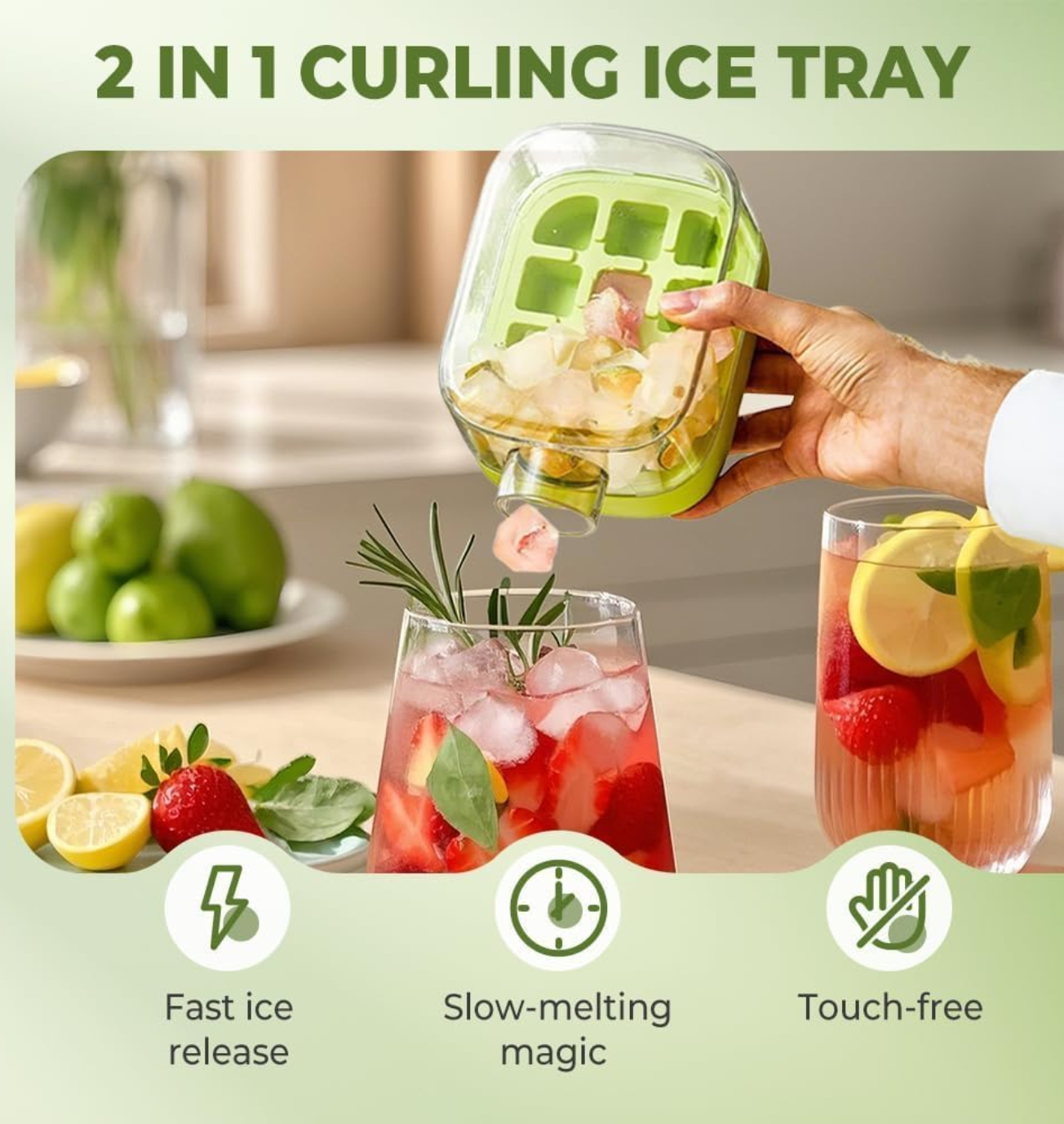2-in-1 Ice Cube Bottle Mold - Press and Release